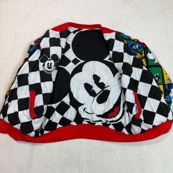 Vintage 80's Disney Mickey Mouse Unisex M 22X26 Reversible Cotton Bomber Jacket - Picture 9 of 16